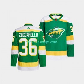 Camiseta Minnesota Wild Mats Zuccarello 36 Adidas 2022-2023 Reverse Retro Verde Authentic - Homem